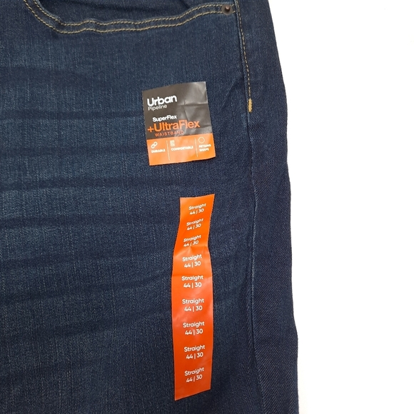 Urban Pipeline Men's Jeans Dark Wash Blue Straight Ultra Flex Stretch - Sz 44x30 - Picture 4 of 10
